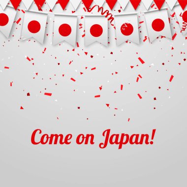 Japonya arka plan üzerinde Ulusal bayrakları ile geliyor.