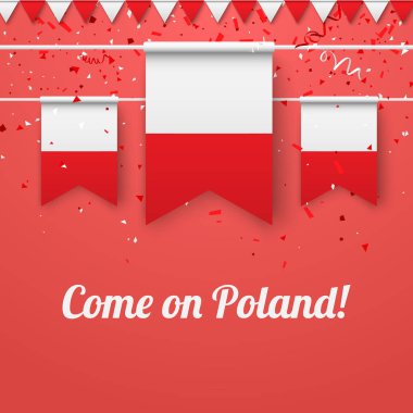 Polonya arka plan üzerinde Ulusal bayrakları ile geliyor.