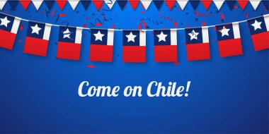 Come on Chile Background with national flags. clipart