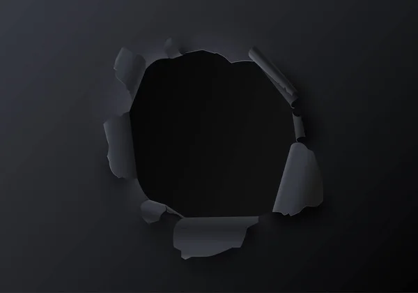 Modèle créatif noir avec décor en papier déchiré . — Image vectorielle