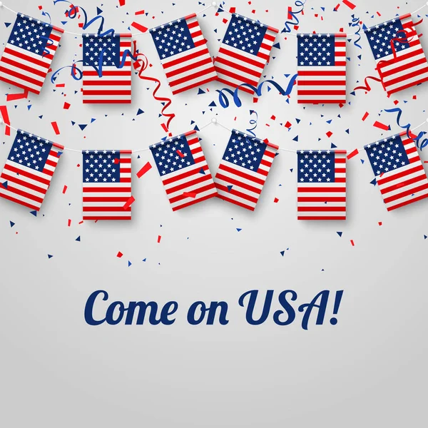 Vieni USA Sfondo con bandiere nazionali . — Vettoriale Stock