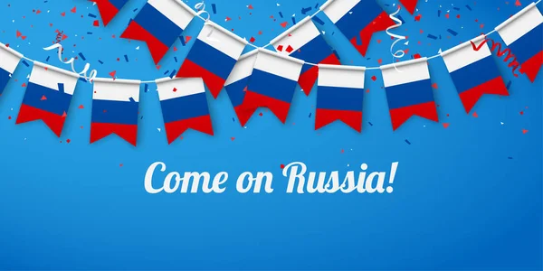 Venez sur la Russie Contexte avec des drapeaux nationaux . — Image vectorielle