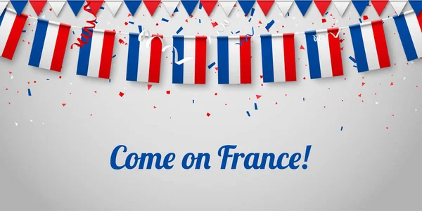 Vamos Francia Fondo con banderas nacionales . — Vector de stock
