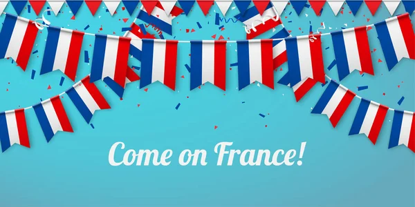 Vamos Francia Fondo con banderas nacionales . — Vector de stock