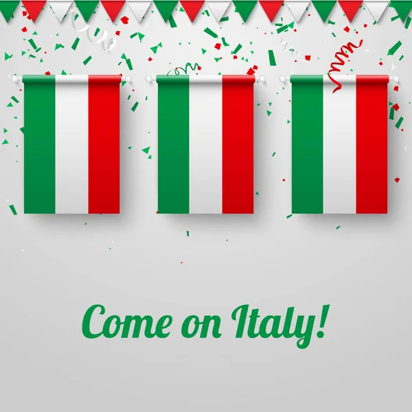 Приходьте на фоні Італії з національних прапорів. — стоковий вектор