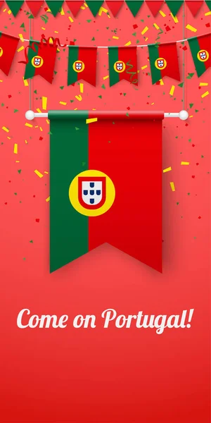 ポルトガルの背景に付属の国旗. — ストックベクタ