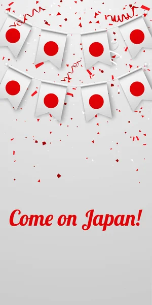 Przyjdź na tle Japonii z flagi narodowe. — Wektor stockowy