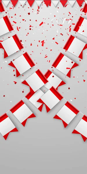 Festlicher Hintergrund mit österreichischen Nationalflaggen. — Stockvektor