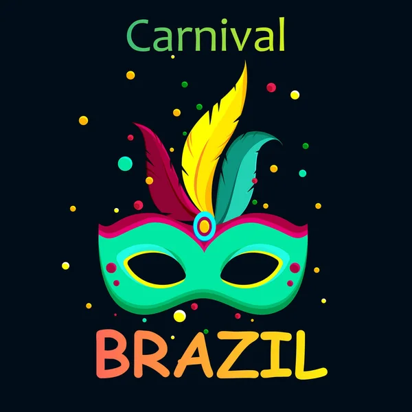 Zwarte carnaval achtergrond met feestelijke masker. — Stockvector