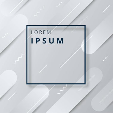 Siyah çerçeve ve geometrik desen gri arka plan.