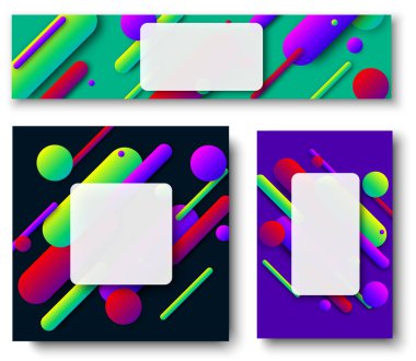 Soyut desenli parlak renkli çerçeveler.