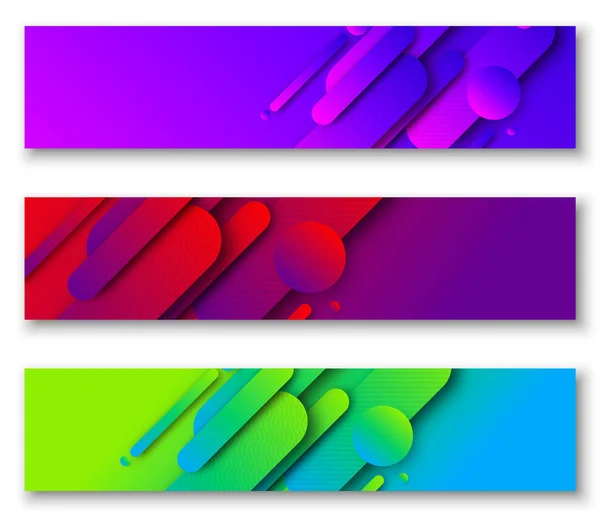 Banderas de colores brillantes con patrón abstracto . — Vector de stock