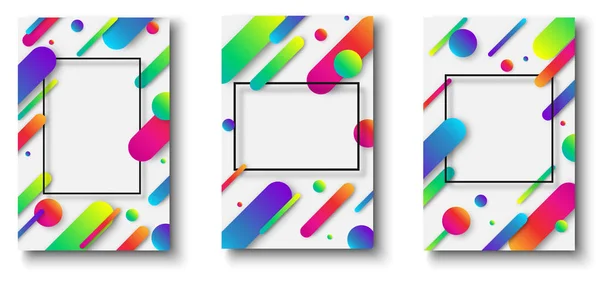 Білі рамки з абстрактним барвистим візерунком . — стоковий вектор