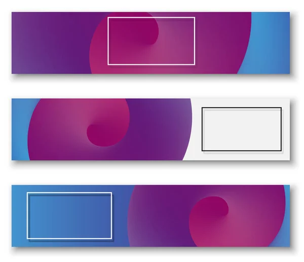 Bunte Banner mit Rahmen und abstrakten Mustern. — Stockvektor