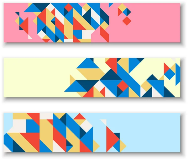 Banner mit abstrakten bunten geometrischen Mustern. — Stockvektor