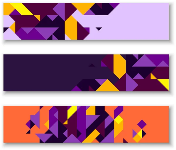 Banners con patrón geométrico colorido abstracto . — Vector de stock