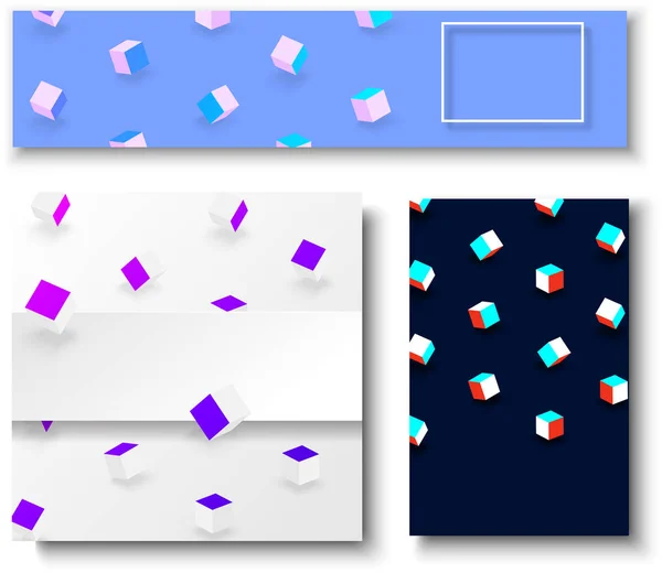 Arka plan rengi geometrik 3d küpleri desenli. — Stok Vektör