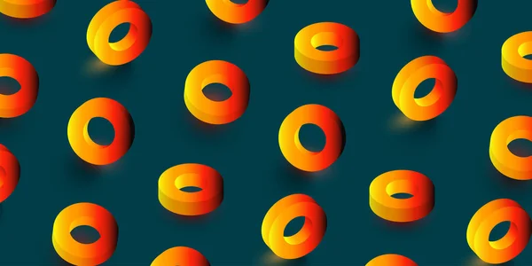 Achtergrond met oranje grijs 3d ringen patroon. — Stockvector