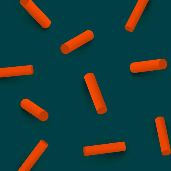 Grauer strukturierter Hintergrund mit orangefarbenem geometrischem 3D-Muster. — Stockvektor