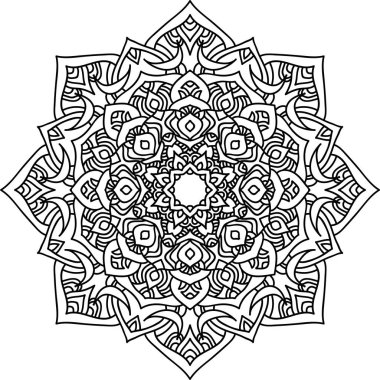 Şark süsleme ile yuvarlak mandala.