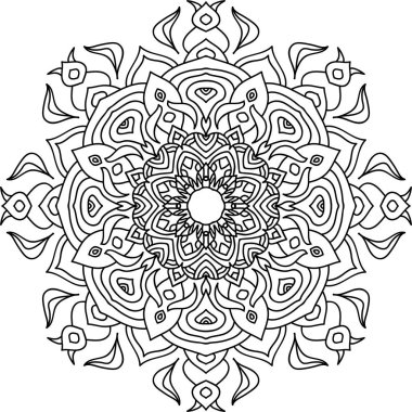 Oryantal desenli yuvarlak mandala.