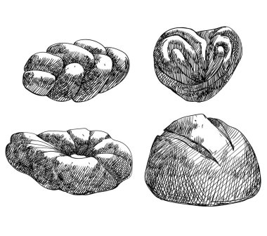 Ekmek somunu beyaz arkaplanda izole edildi.