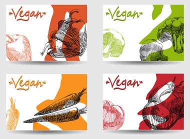 Sebze ile renk vegan arka planlar.