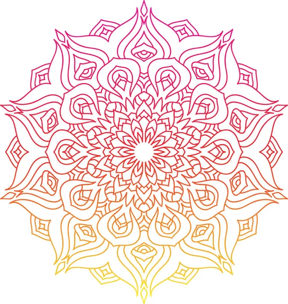 Colorful round mandala with oriental pattern. — Stock Vector