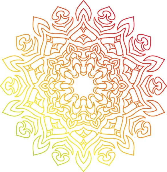 Mandala redonda colorida com ornamento oriental . — Vetor de Stock