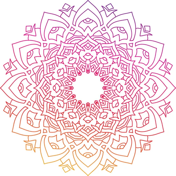 Mandala redonda colorida com ornamento oriental . — Vetor de Stock