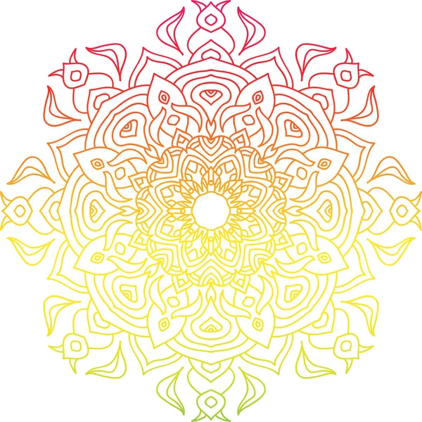 Mandala redonda colorida com ornamento oriental . — Vetor de Stock