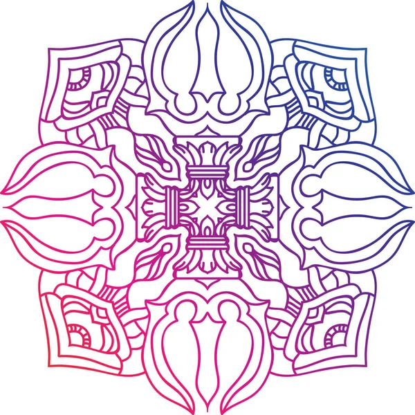 Mandala redonda colorida com padrão oriental . — Vetor de Stock