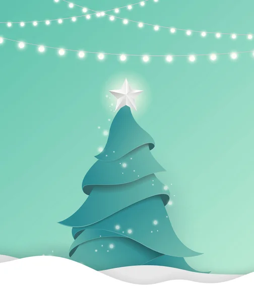 Frohe Weihnachten und ein gutes neues Jahr Karte mit Weihnachtsbaum und — Stockvektor