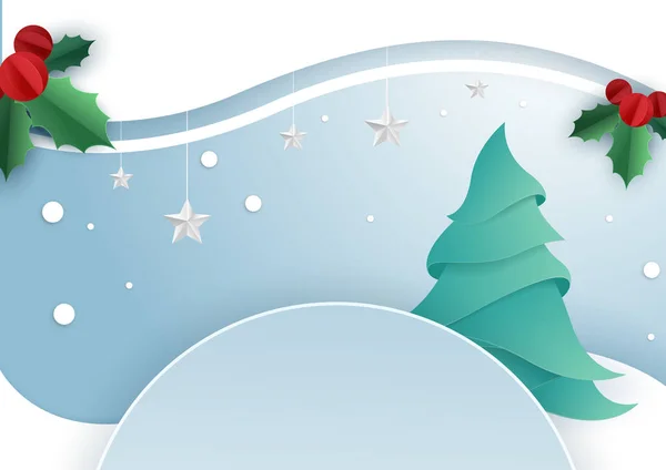 Jul och nyår festliga bakgrund med papper jul t — Stock vektor