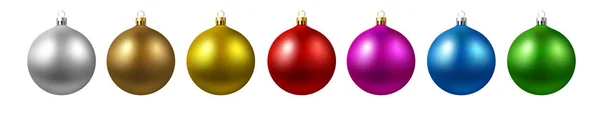 Ensemble de boules de Noël 3d colorées isolées sur fond blanc . — Image vectorielle