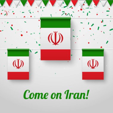 Iran arka plan üzerinde Ulusal bayrakları ile geliyor.