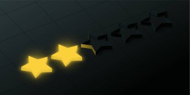 Black bad rating background with two gold stars. clipart