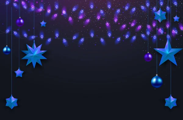 Navidad y Año Nuevo fondo brillante con decoratio de Navidad — Archivo Imágenes Vectoriales