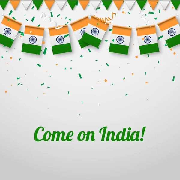 Venez sur l'Inde Contexte avec des drapeaux nationaux . — Image vectorielle