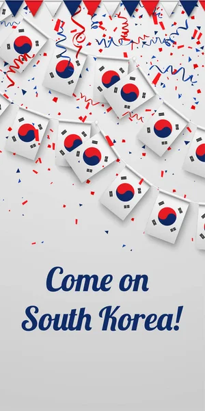 Auf südkoreanischem Hintergrund mit Nationalflaggen. — Stockvektor