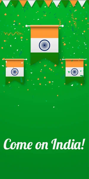 Venez sur l'Inde Contexte avec des drapeaux nationaux . — Image vectorielle