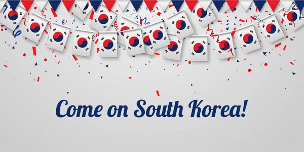 Auf südkoreanischem Hintergrund mit Nationalflaggen. — Stockvektor