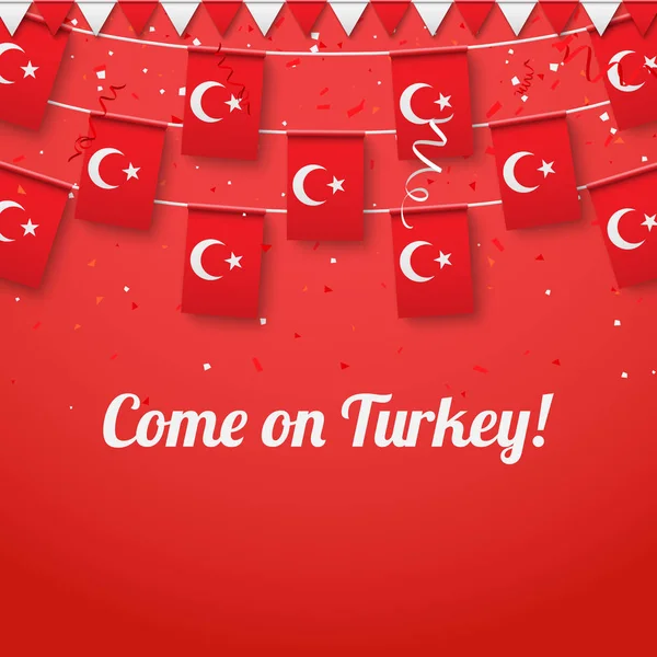 Auf türkischem Hintergrund mit Nationalflaggen. — Stockvektor