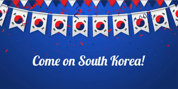 Vamos Corea del Sur Antecedentes con banderas nacionales . — Archivo Imágenes Vectoriales