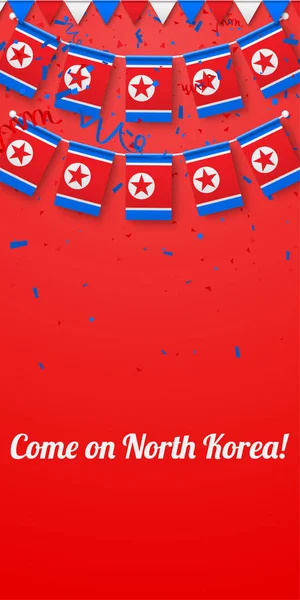 Vamos Corea del Norte Antecedentes con banderas nacionales . — Vector de stock