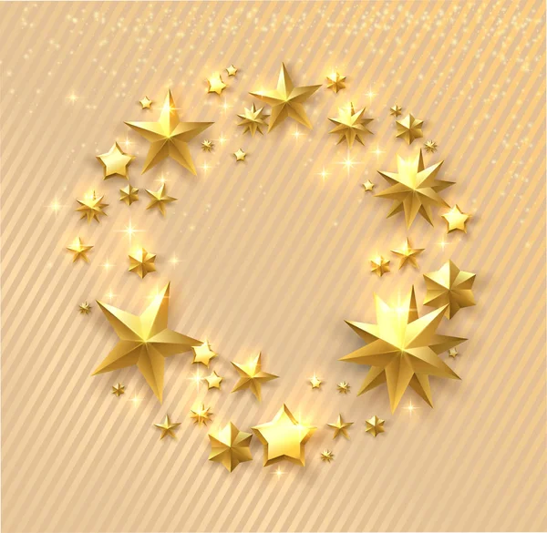 Fondo festivo de Navidad y Año Nuevo con estrella dorada y brillante — Vector de stock