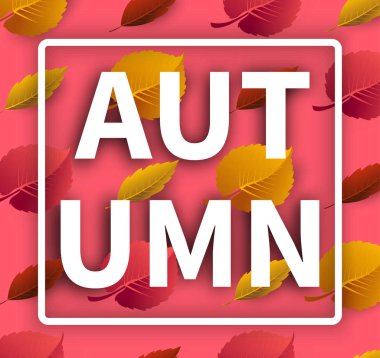 Güzel yaprak desenli pembe sonbahar kartı. 