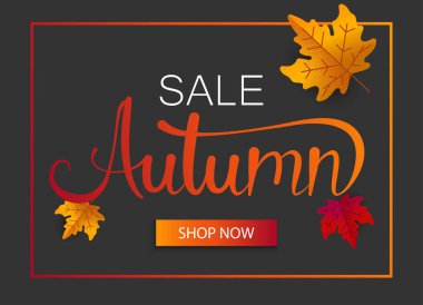 Sonbahar satış promosyon arka plan altın akçaağaç yaprakları ile.