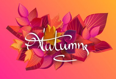 Spektrum sonbahar arka plan renkli 3d yaprakları ile. 