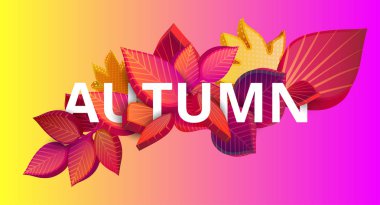 Spektrum sonbahar arka plan renkli 3d yaprakları ile. 